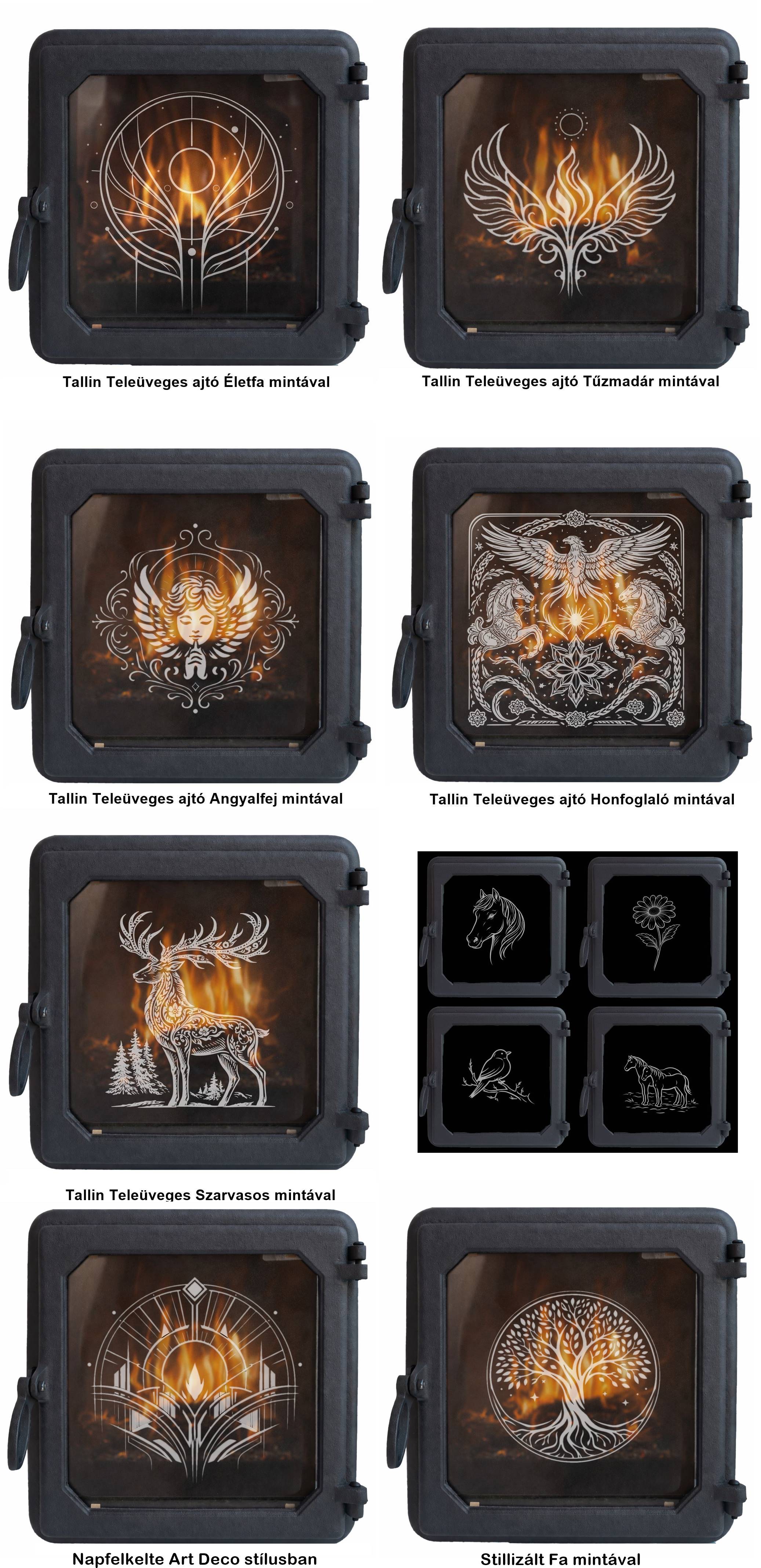 Exklúzív mintás üveggel rendelkező kályhaajtók 